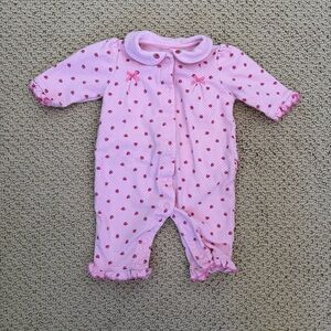 Vintage Carter's Pink Strawberry Footie 3 Month